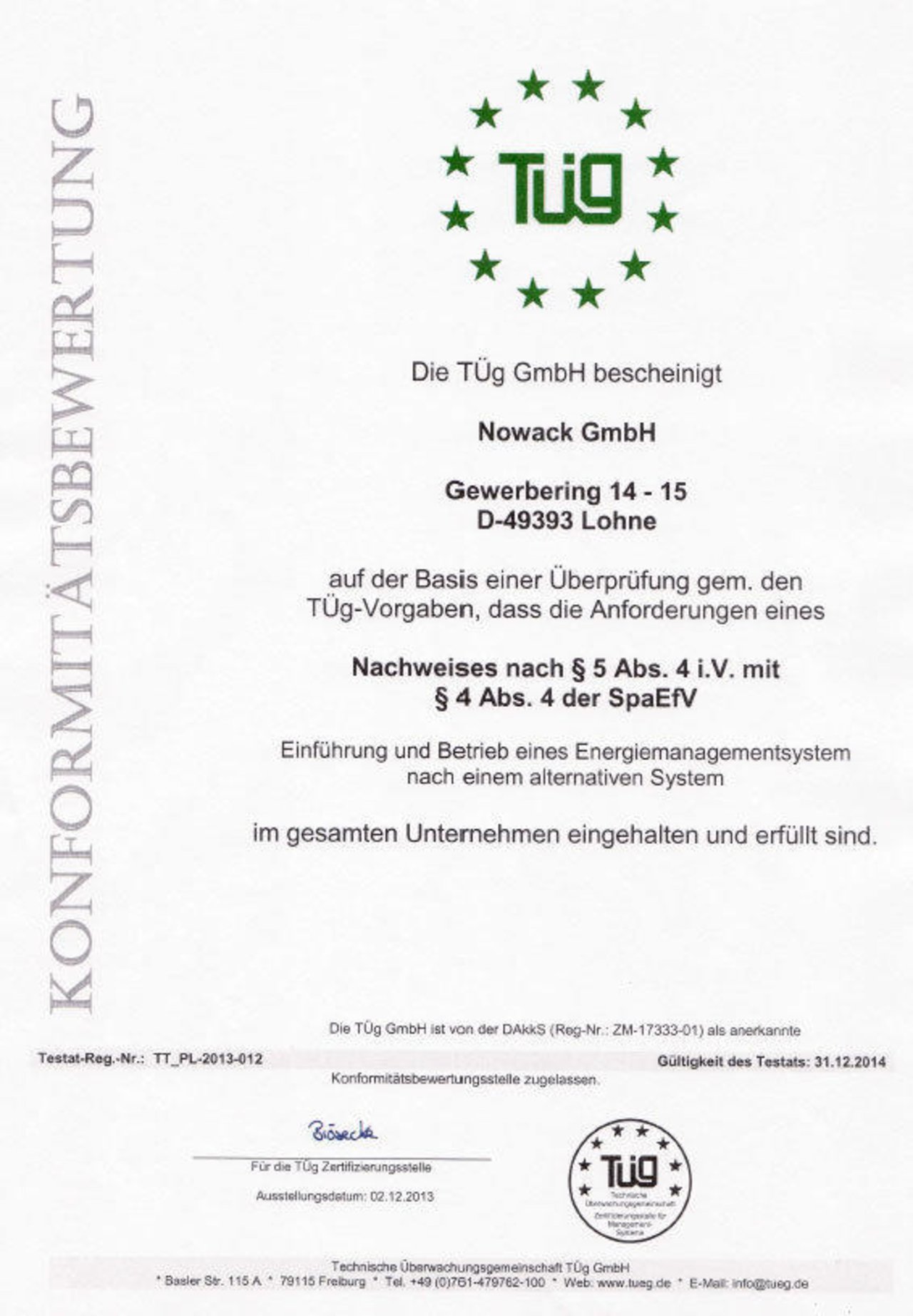 Einführung eines Energiemanagementsystems bei NOWACK
